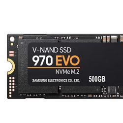 SAMSUNG (MZ-V7E500BW) 970 EVO SSD 500GB - M.2 NVMe Interface Internal Solid State Drive with V-NAND Technology, Black/Red