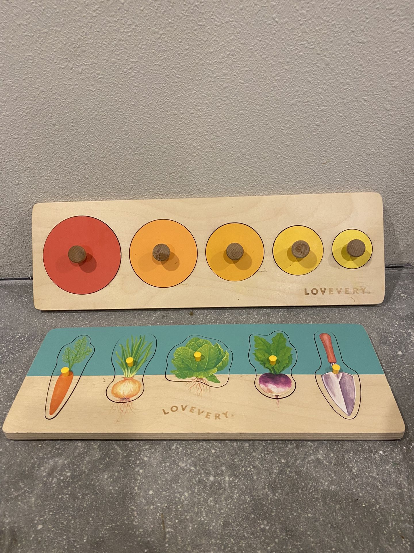 Wooden Montessori Lovevery Set of Two Puzzles