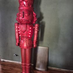 Nutcracker Winter Decor H  75", With Lights Motion Sensor, Lights Changing Colors ( Blue, Green, Red, White)