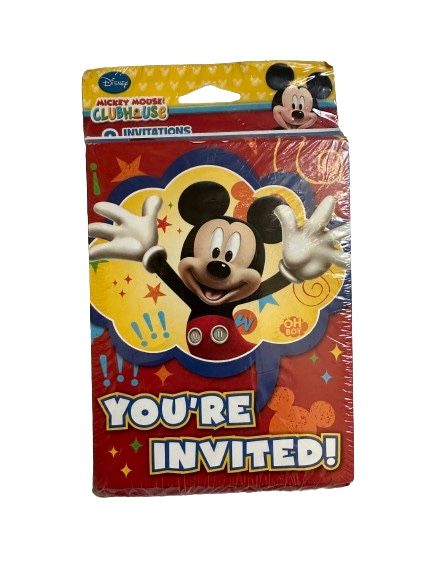 New Vtg Disney Mickey Mouse Clubhouse Invatations Cards.