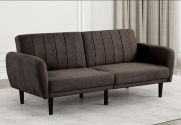 Brand New Brown Adjustable Futon Sofa Sleeper