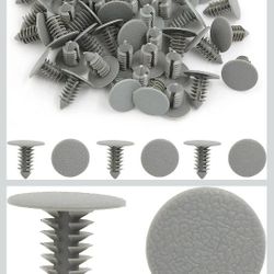 50pcs Plastic Trim Clips Bumper Front Door Rivets Fastener Gray 8mm for Car