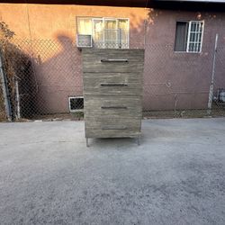 CB2 Link Grey Acadia Wood Tall Dresser Chest Of Drawers Cabinet