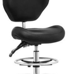 Open Box Adjustable Stools Drafting Chair with Backrest & Foot Rest Drafting Stool Swivel Seat Rolling Wheels for Studio Dental Office Salon Counter