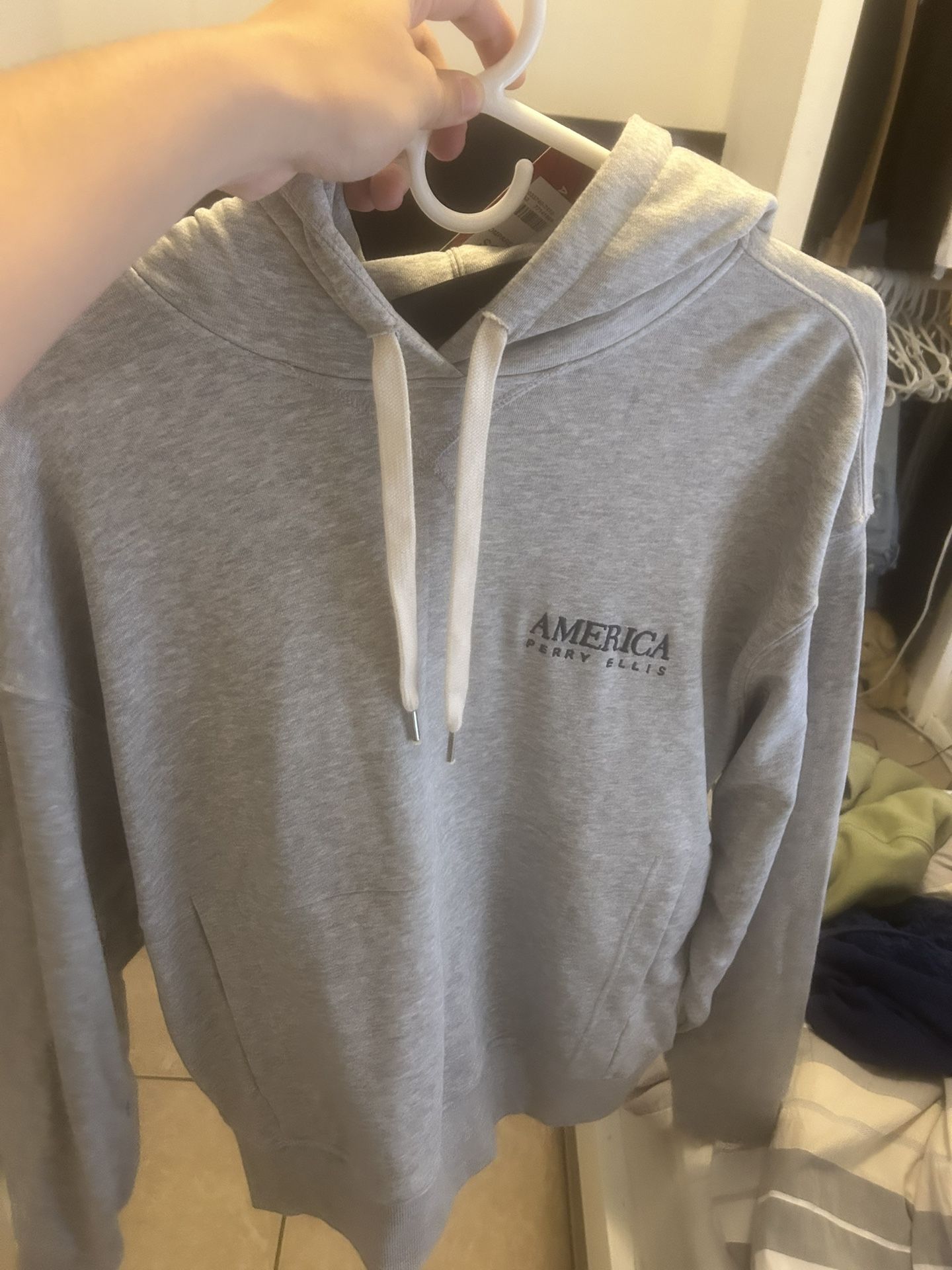 Perry Ellis America Grey Hoodie Brand New
