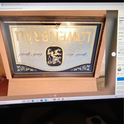 Lowenbrau Special Beer, Dark Special Mirrored Bar Sign