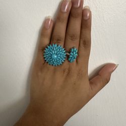 Sleeping Beauty Turquoise  Ring Set Or Separate 