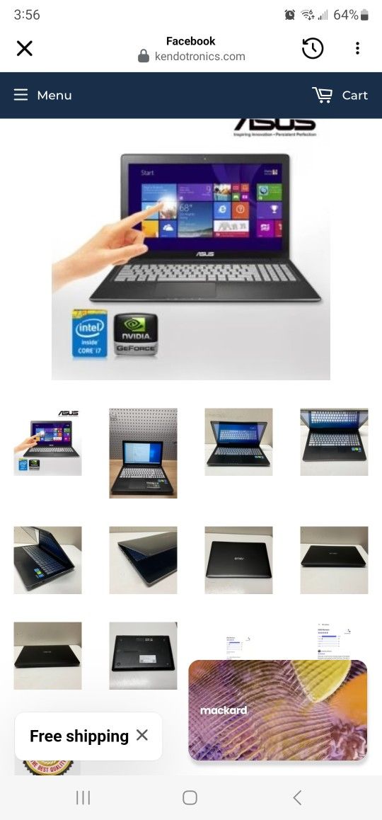 ASUS Q550LF Laptop 15.6" TOUCHSCREEN Intel Core i7-4500U (8GB RAM, 128GB SSD) Windows 10 Laptop NVIDIA GEFORCE GTX 745M - BACKLIT KEYBOARD