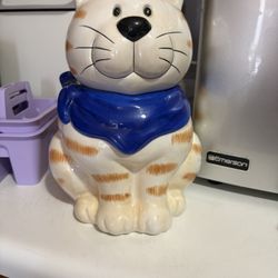 Vintage Ceramic Tabby, Cat Cookie Jar