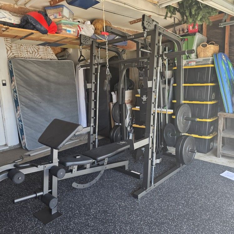 Smith Machine 2001 | Multi-Use Adj Bench | Gym Equipment | Fitness | Squat Rack | Excercise |🔴WEIGHTS AND BARBELL SOLD SEPARATELY 🔴 FREE DELIVERY 🚚