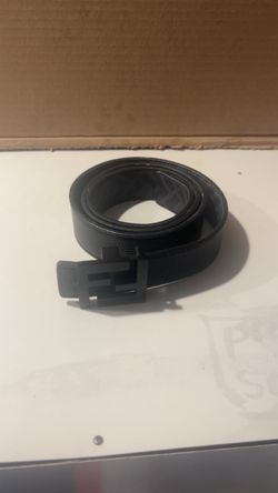 Fendi FF Logo Leather Belt Black