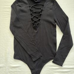 Black Long Sleeve Bodysuit 