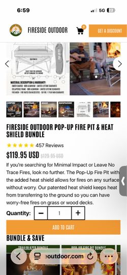 Camping fire pit pop up
