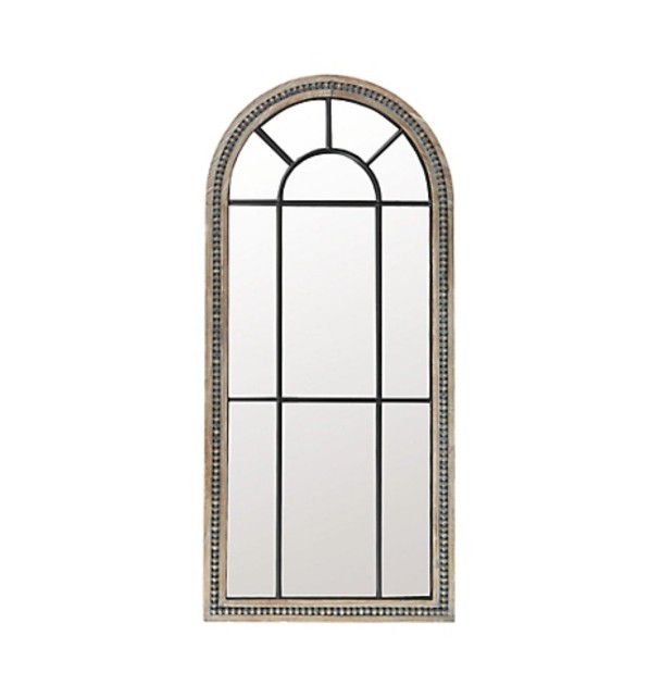 NEW - LuxenHome 22" W x 48" H Arch Brown/Black Framed Wall Mirror