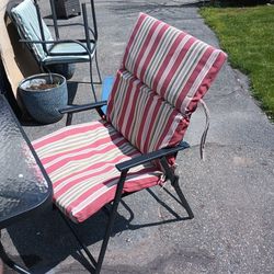 Two Outdoor Chair Cushions