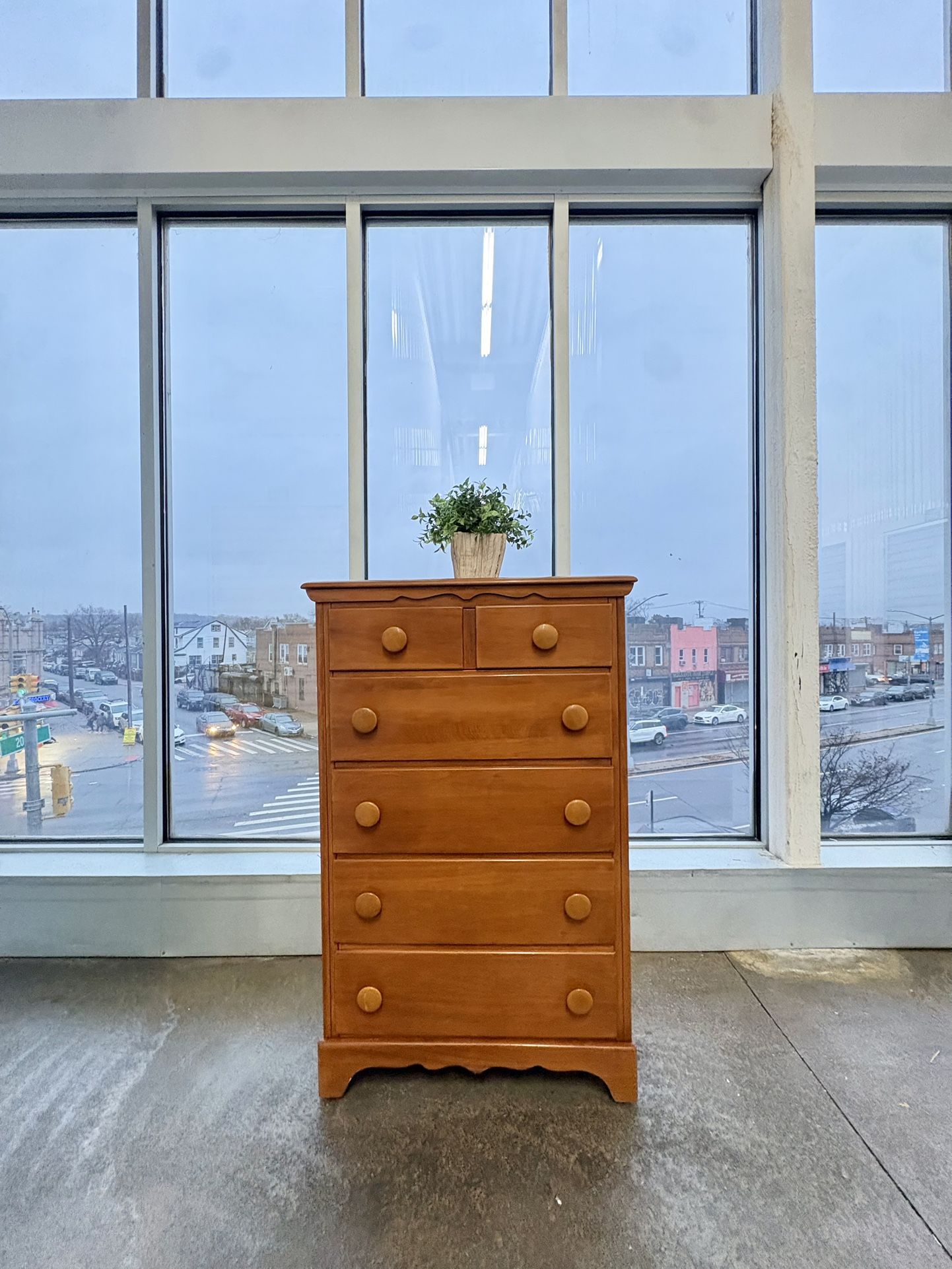 Vintage Traditional Classic Midcentury Modern Minimalist Brown Wood Dresser Chest Of Draws