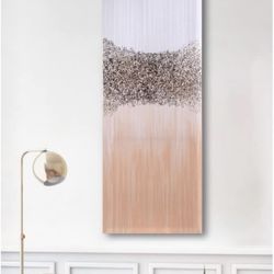 Bebe Brand Gold With Blush/Orange Hues Glitter Wall Art Decor (2)