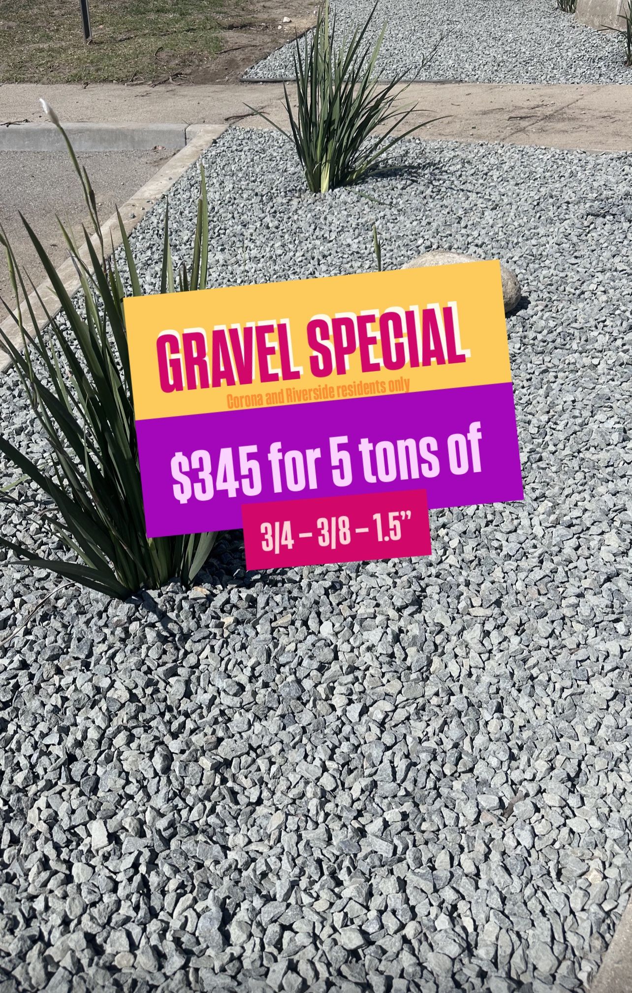Gravel Rock Rocks 3/8 3/4 1.5” Turf Concrete Base Fill Sand