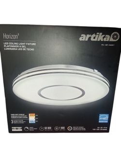 3 NEW Artika Horizon 13" LED Ceiling Light Fixture - Tunable White, Dimmable - Never Used
