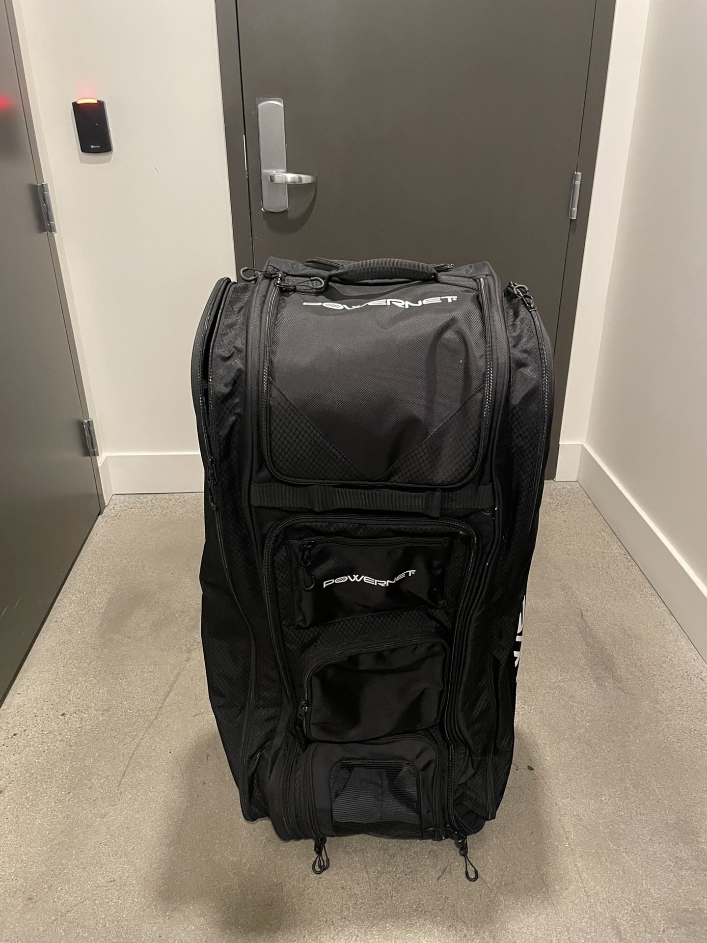 PowerNet All Gear Transporter Baseball Travel Bag, Rolling Duffle with Wheels & Handle for Baseball Accessories, Catchers Gear & Bats