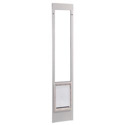 Ideal Pet Products Aluminum Pet Patio Door, Adjustable Height 77-5/8" To 80-3/8", 10-1/2" X 15" Flap Size, White