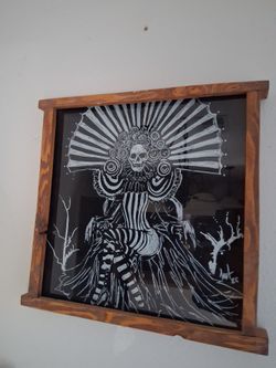 Framed Black and White Skull Art Print
