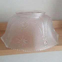 Older Unique Frosted Fluted Scalloped Edge Glass Shade 