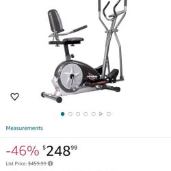 Body Champ 3-in-1 Trainer Exercise Elliptical Bike