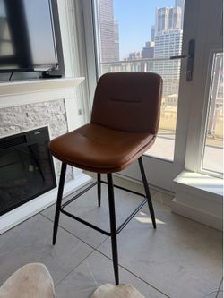 Brown bar stool chair set of 4