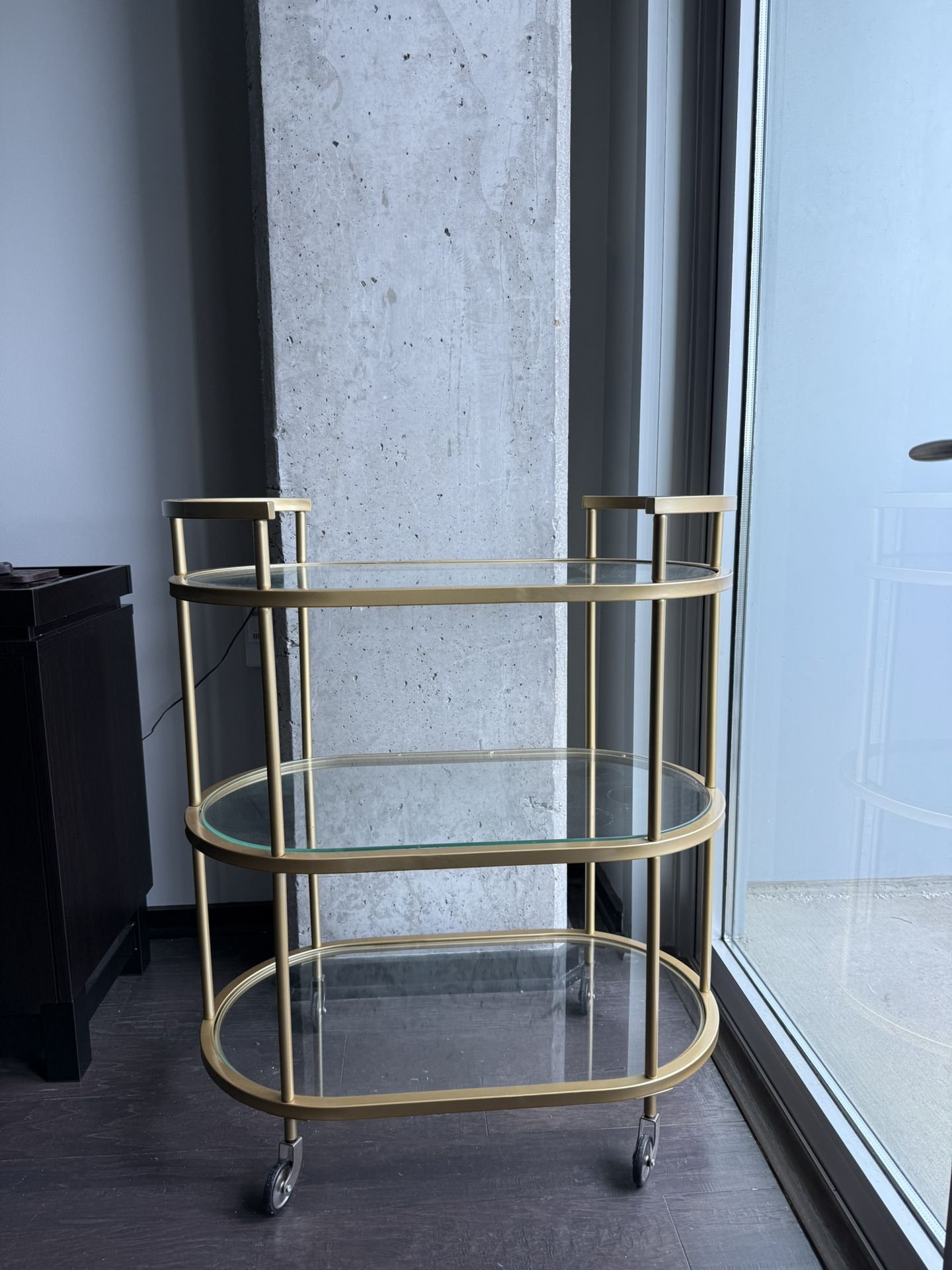 Gold Brass Round Bar Cart