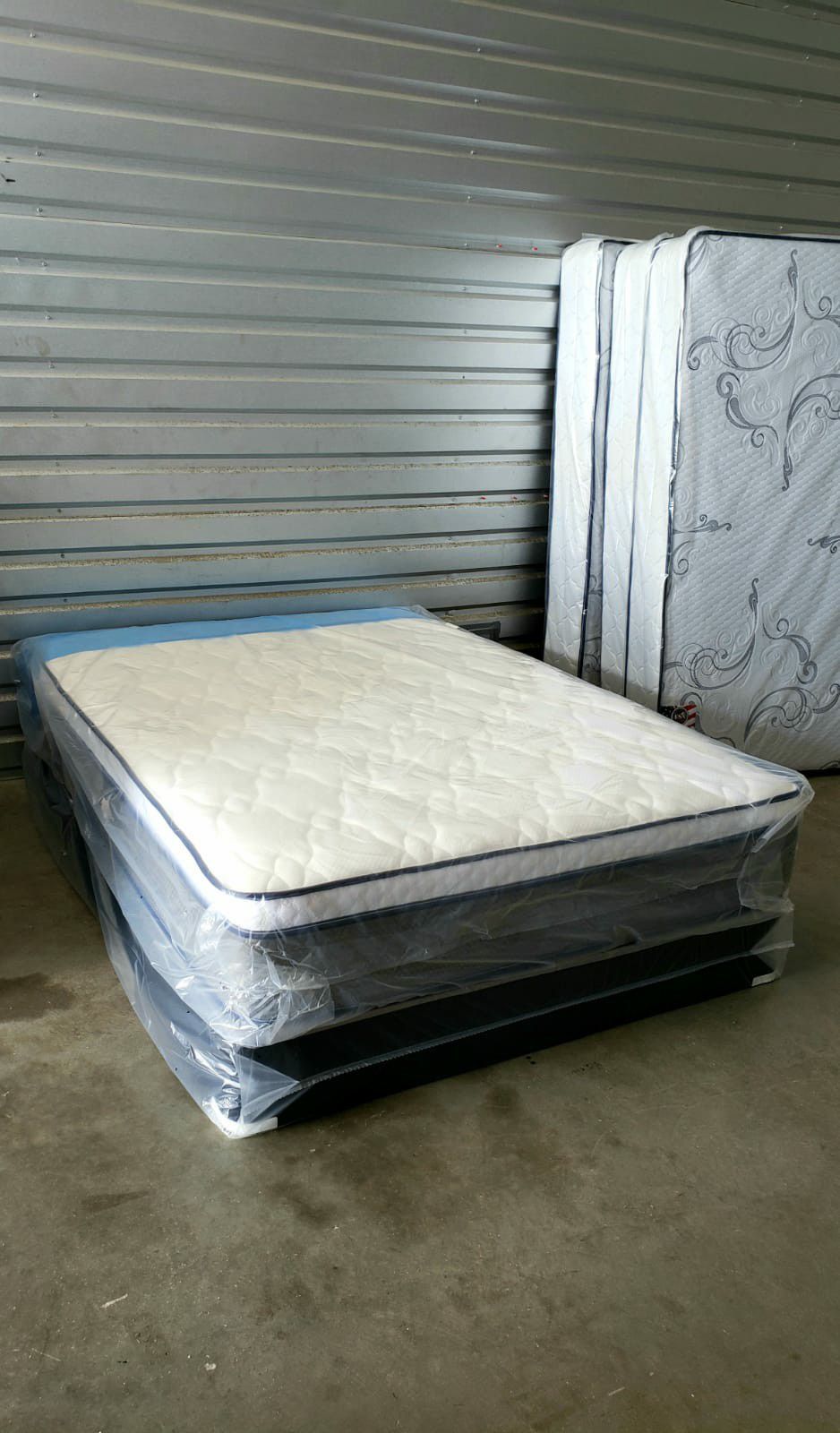 NEW FULL PILLOWTOP MATTRESS AND BOX SPRING 2PC, bed frame not included on price