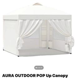 White Canopy With Walls & Weights