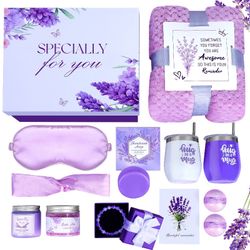 12pcs Lavender Spa Gift Basket Set for Women, Unique Self-Care And Relaxation Gift, Is Suitable for Mothers, Wives, Sisters, Friends And Colleagues' B