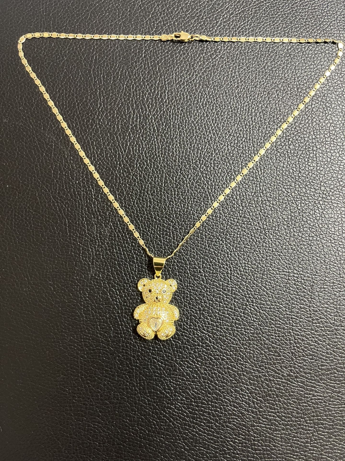 14k Gold Plated Teddy Bear 🧸 Pendant and Necklace.