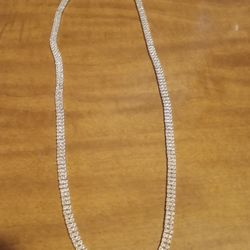 24in Sterling Silver And Diamond Tennis Chain