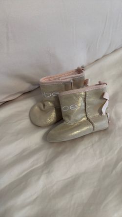 Bebe Baby Girl Gold Metallic Booties