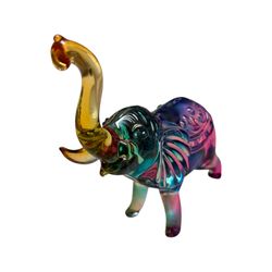 Crystal Glass Elephant Figurine Gifts for Women, Handmade Colorful Elephant
