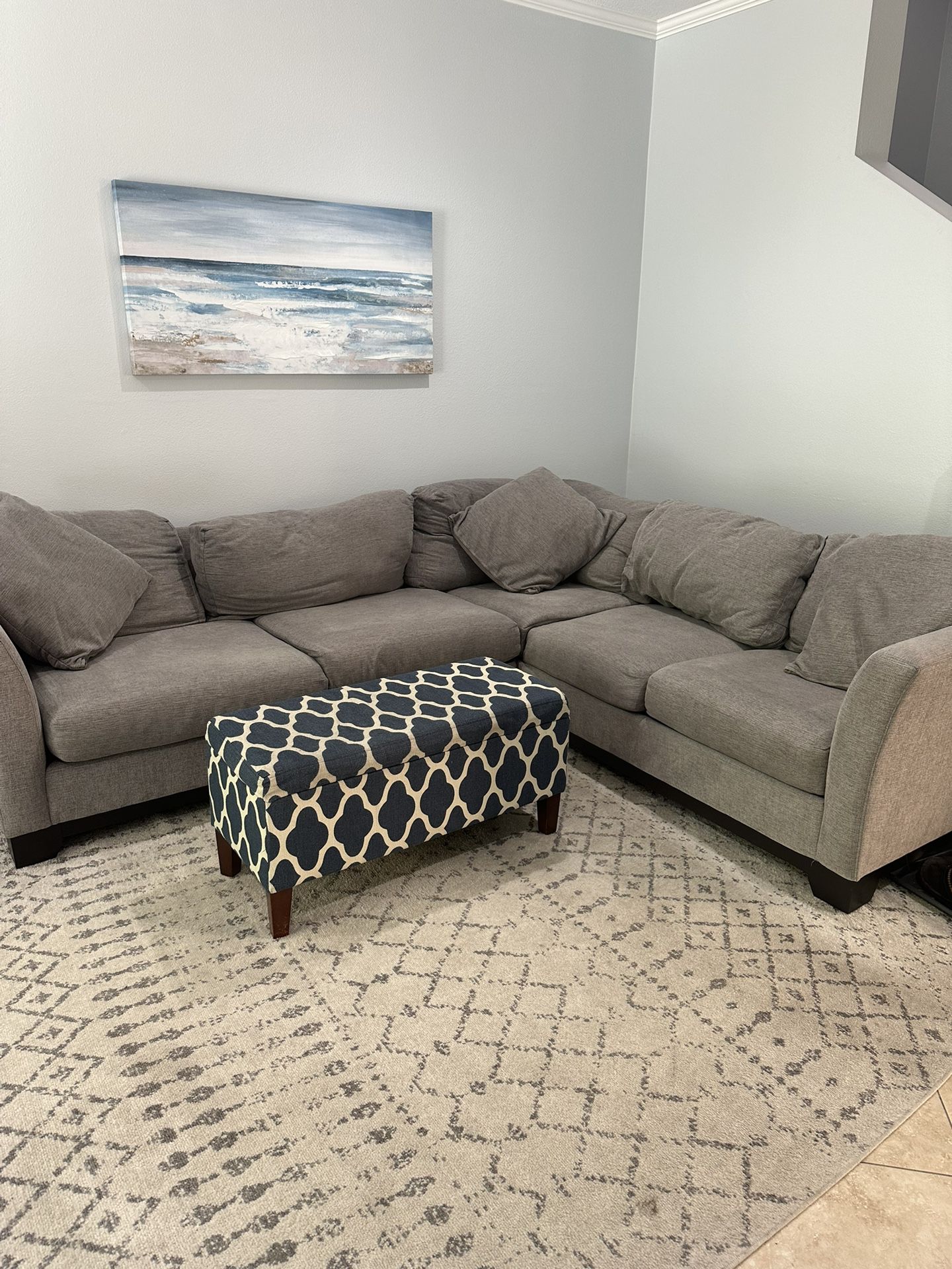 Macy’s Gray Sectional Couch 