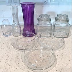 8 Piece Glass Decor /Container Set