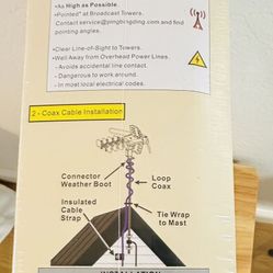 PBD WA-2608 Amplified Outdoor TV Antenna – Long Range with UHF/VHF, 360° Motorized Rotation, Factory Sealed 