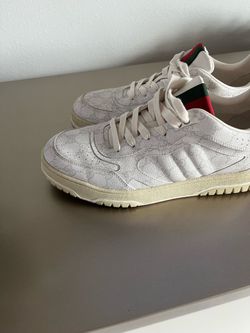 Gucci Re-Web sneaker in white, with the green-and-red Web stripe