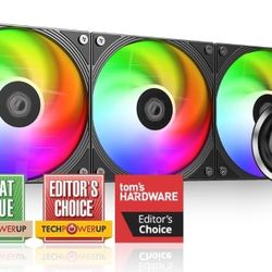 ID-COOLING FX360 INF 360mm Liquid CPU Cooler, AIO Cooler with ARGB Infinity Mirror Effect, 3x120mm Daisy-Chained Fans Low-Noise Operating 27.2dB(A) 