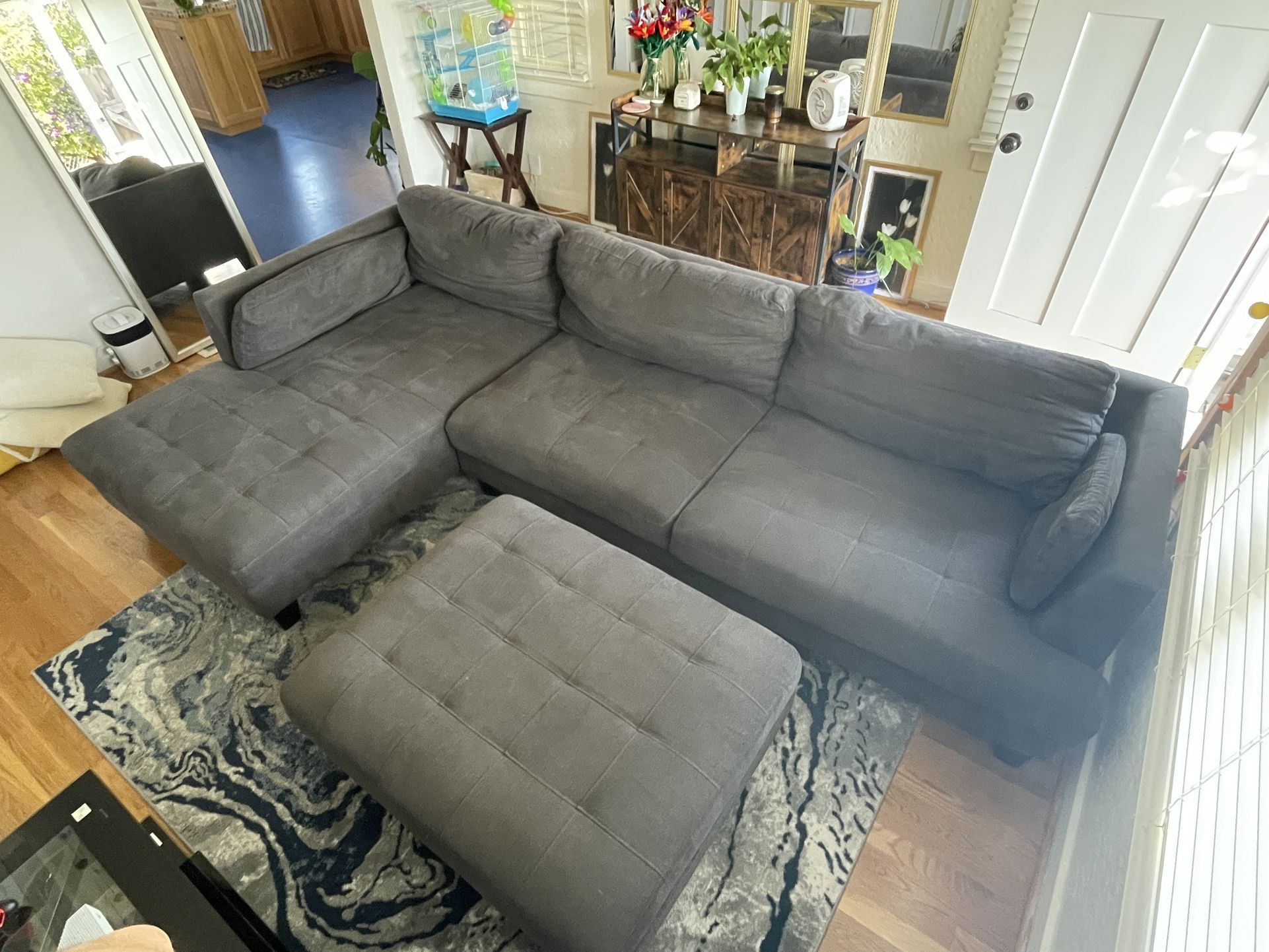 L Shaped Sofa Couch And Ottoman
