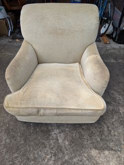 Over stuffed chair, yellow. FREE.