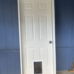 Brand New White Door With Pet Door 