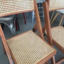 Set Of 2 Dark Rattan Chairs 
