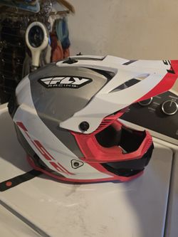 LS2 YOUTH GATE STRIPES HELMET - GLOSS WHITE/RED/BLACK - MX/ATV/OFFROAD