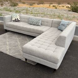 Gray Mid-Century Modern Sectional Sofa by Living Spaces (Tate Collection) — $2k Retail