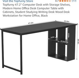 New computer desk with storage shelf