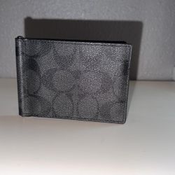 Slim Money Clip Billfold Wallet In Signature Canvas